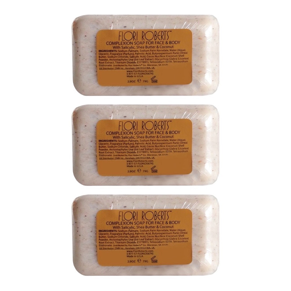 FLORI ROBERTS COMPLEXION SOAP FOR FACE & BODY X3 - BRAND NEW/PLEASE READ!